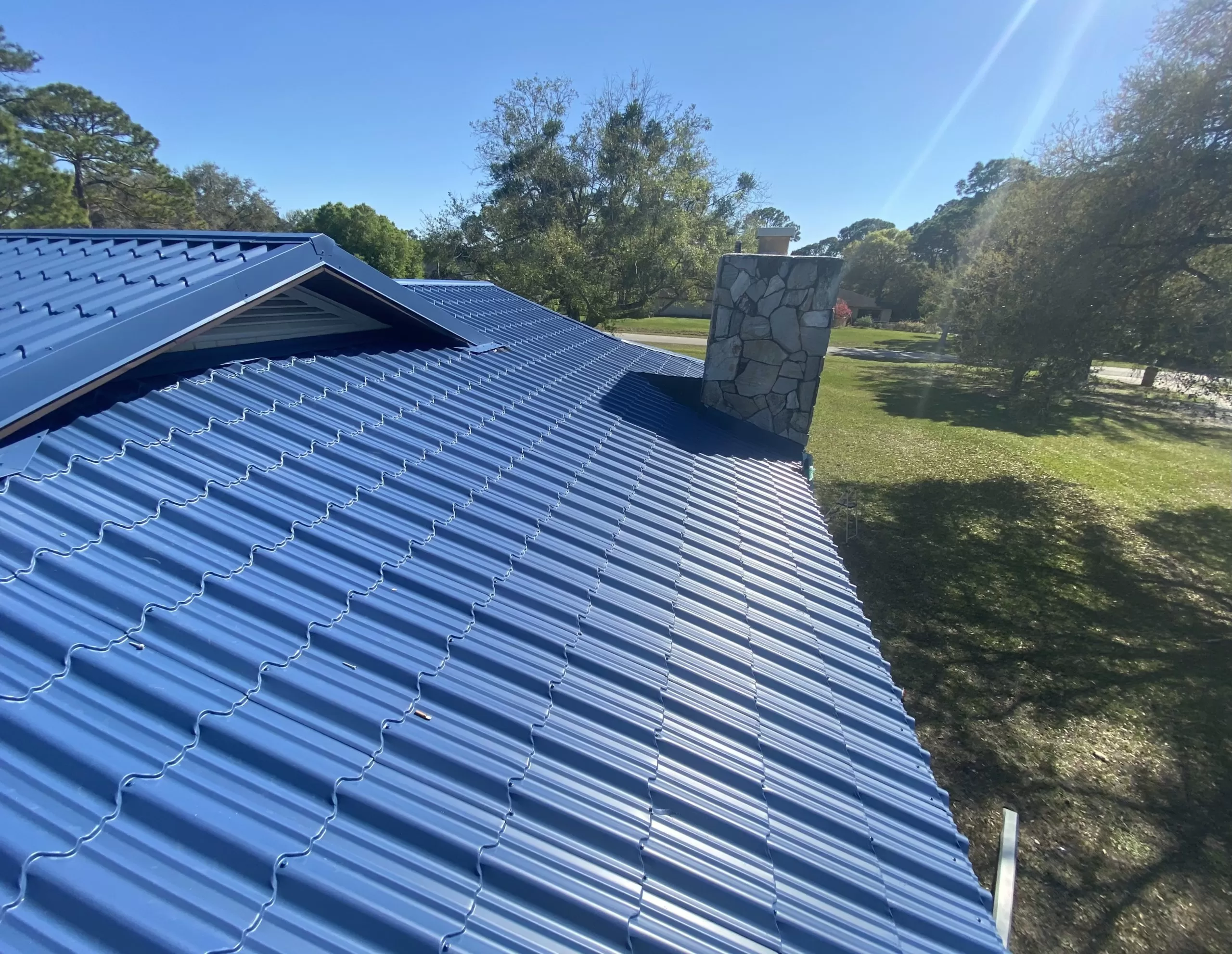 Blue Metal Tile Roofing