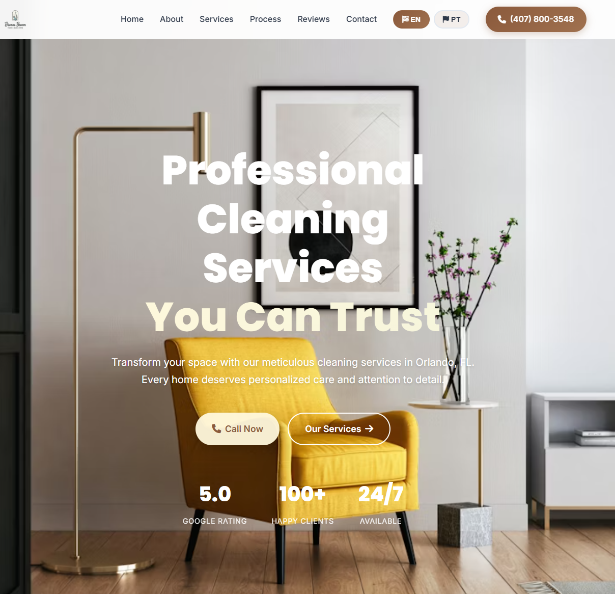Broom Broom House Cleaning Website Preview
