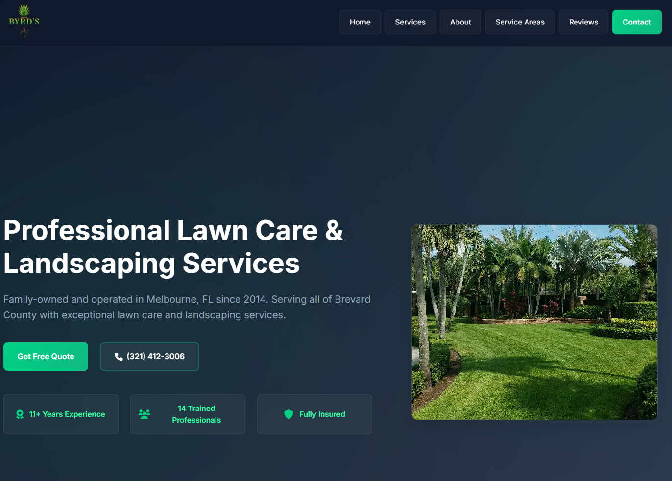 Byrd's Lawn and Landscape Website Preview