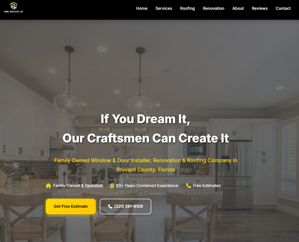 Home Wreckers Inc Website Preview